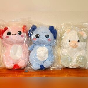 7 Stuffies Plush Stuffed Cow, Blue and Pink Critters